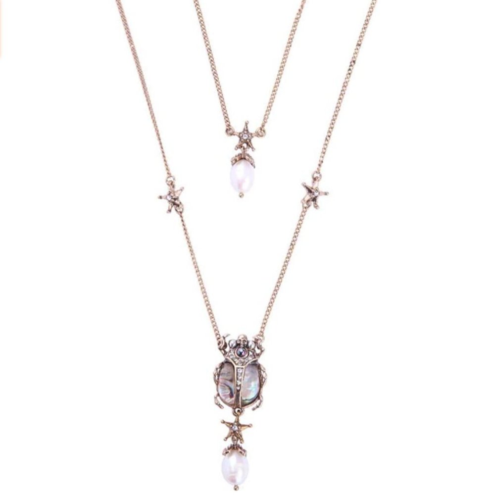 Anthropologie Insect Double Necklace